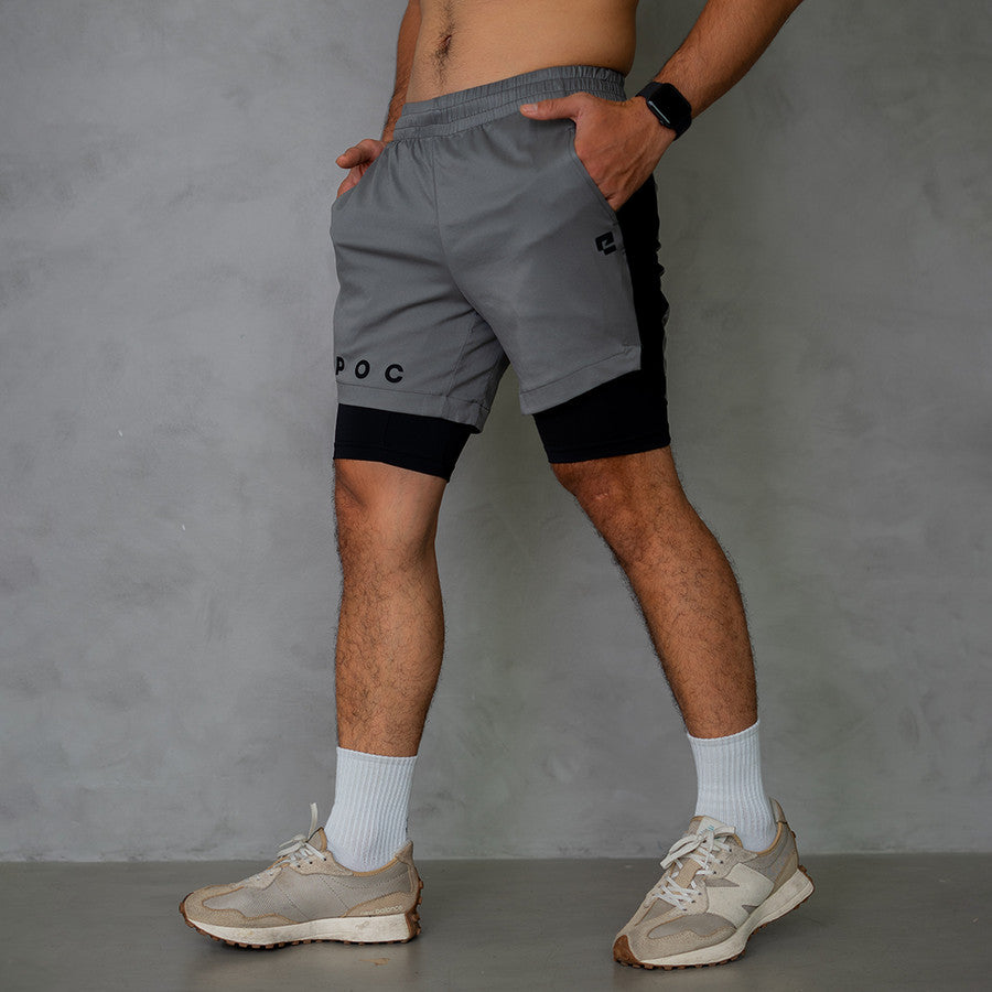 EPOC 2in1 Workout Short Green - Celana Pendek dengan lapisan dalam