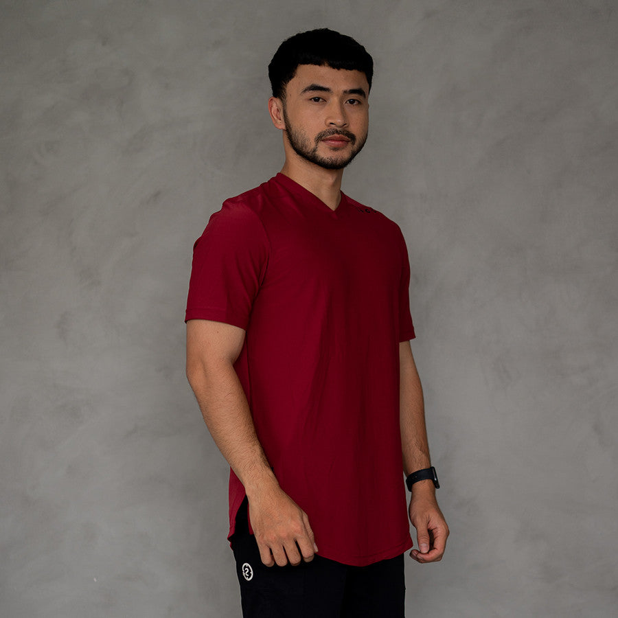 EPOC Versatile V-neck Tee Earth Red - Kaos EPOC Kerah V Merah Maroon