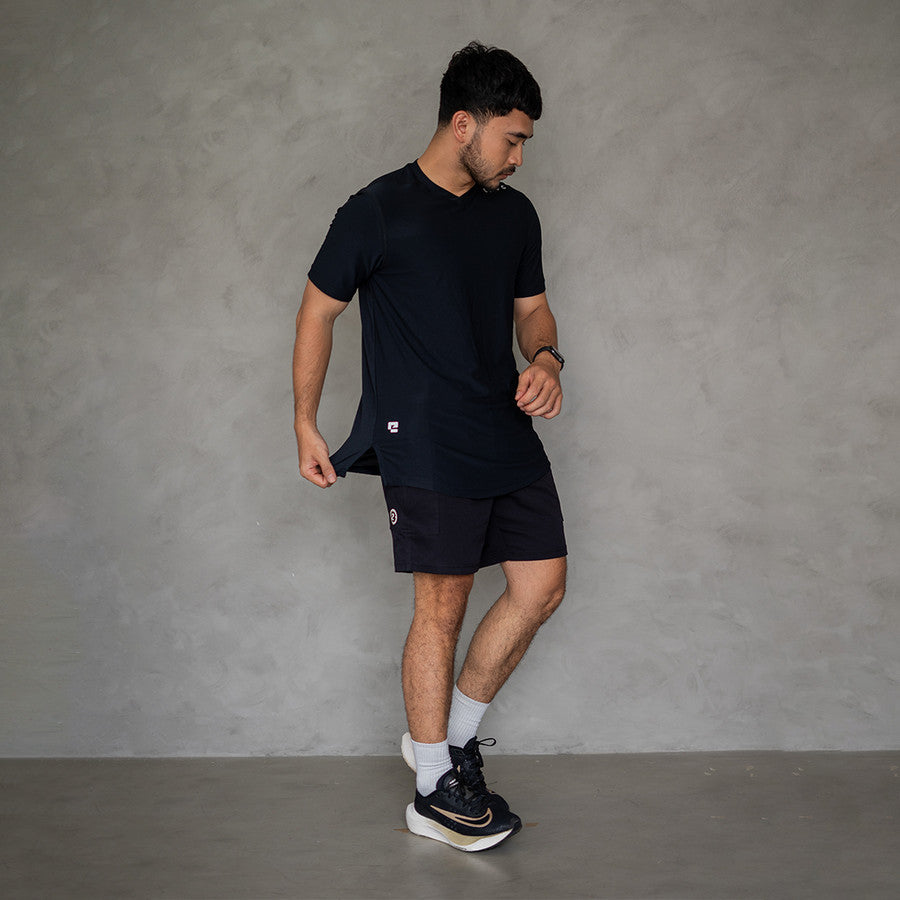 EPOC Versatile V-neck Tee Pitch Black - Kaos EPOC Kerah V Hitam Pekat