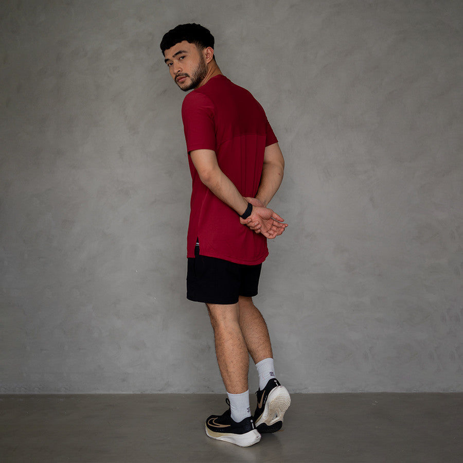 EPOC Versatile V-neck Tee Earth Red - Kaos EPOC Kerah V Merah Maroon