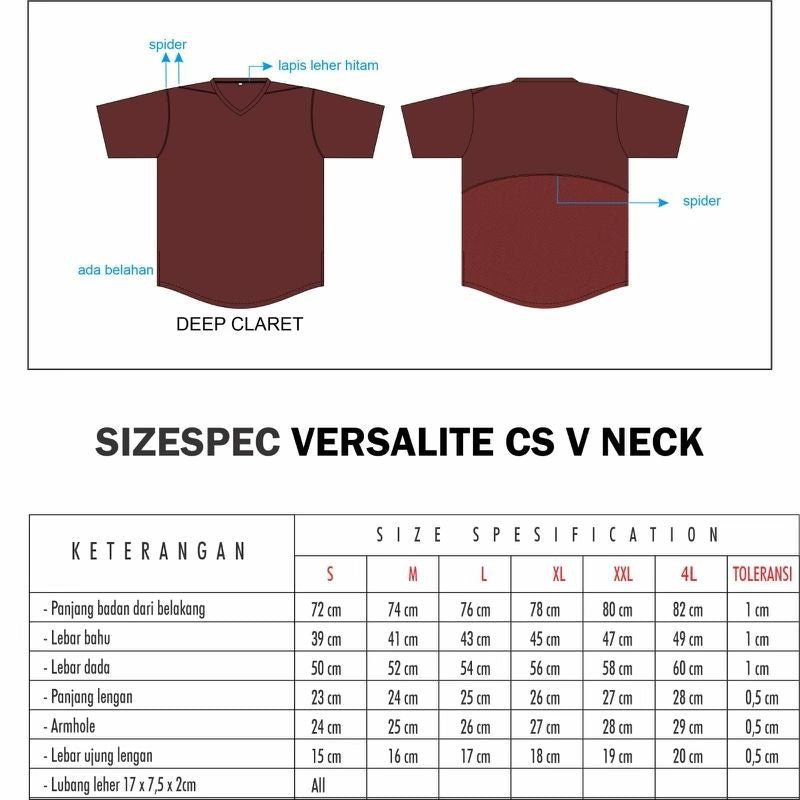 EPOC Versatile V-neck Tee Deep Purple - Kaos EPOC Kerah V Ungu Gelap