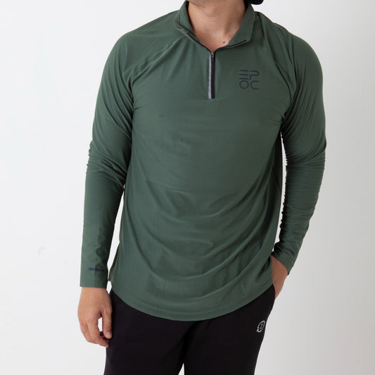 EPOC Long Sleeve Quarter Zip "Cyber" - Olive Green