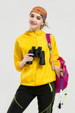Jaket Parka Saku Proteksi Sinar UV Potongan 3D (Water-Repellent) Yellow jaket senam jaket olahrata jaket travel jaket lari jaket grup jaket tim