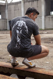 EPOC X Baki Washed Black T Shirt - Kaos Katun Washed Hitam Baki