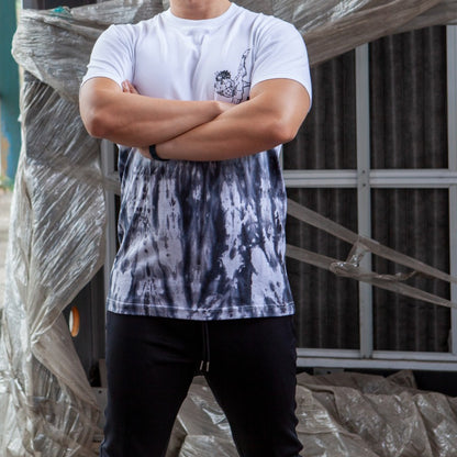 EPOC X Baki Tie Dye White T Shirt - Kaos Katun Dip Dye Putih Baki