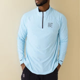 EPOC Long Sleeve Quarter Zip "Cyber" - Azure Blue