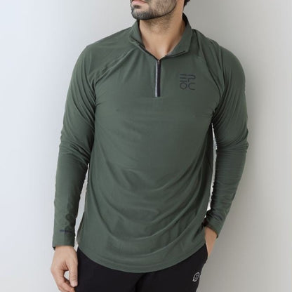 EPOC Long Sleeve Quarter Zip "Cyber" - Olive Green