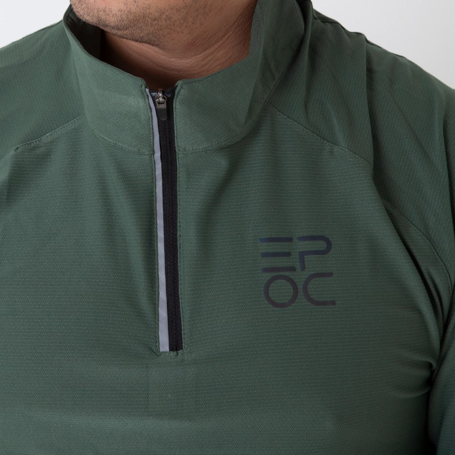 EPOC Long Sleeve Quarter Zip "Cyber" - Olive Green