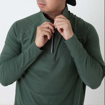 EPOC Long Sleeve Quarter Zip "Cyber" - Olive Green