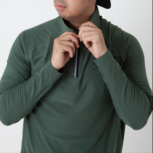 EPOC Long Sleeve Quarter Zip "Cyber" - Olive Green