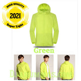 Poket Outdoor Jaket Parasut Tipis Tissue, anti hujan (waterproof), (dust proof)anti lecek Green