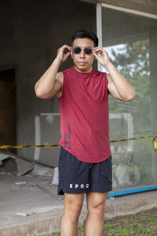 EPOC Elevate Tank Earth Red - Kaos Singlet Epoc Merah Maroon