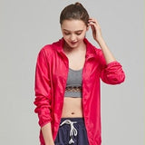 Jaket Parka Saku Proteksi Sinar UV Potongan 3D (Water-Repellent) Rose jaket senam jaket olahrata jaket travel jaket lari jaket grup jaket tim
