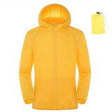 Jaket Parka Saku Proteksi Sinar UV Potongan 3D (Water-Repellent) Yellow jaket senam jaket olahrata jaket travel jaket lari jaket grup jaket tim