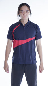 PINHIGH Navy Red Dryfit Short Sleeve T-shirt