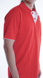 Simple Polo Shirt Red and White MH0078