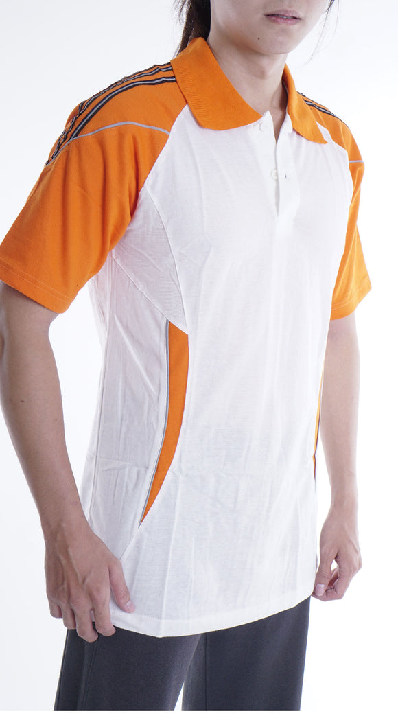 ESPANA White Orange short sleeve Polo Shirts