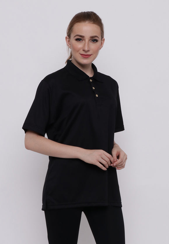 Hitscore Short Sleeve Black Polo Shirt 