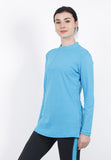 Angel Cyan Long Sleeve Women's Sports T-Shirt
